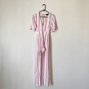 Striped boutique maxi romper